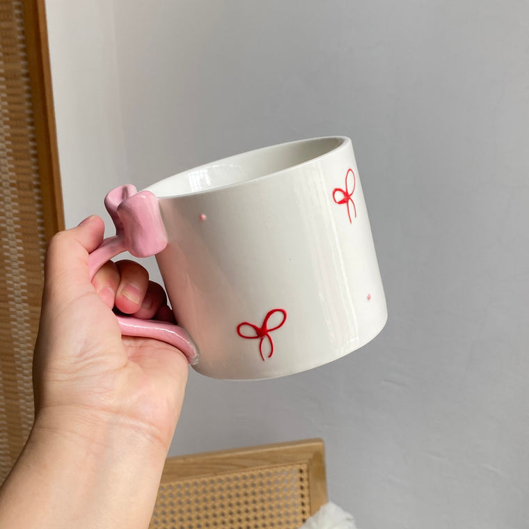 Pink Large 500 ml Cup, Bow Design - detail 1