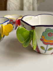 Large Green Butterfly Cup 200 ml, Ceramic Cup, Drinkware - detail 2