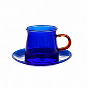 Glass Coffee Cup and Saucer Set, Borosilicate, 6.7cm - product view 2