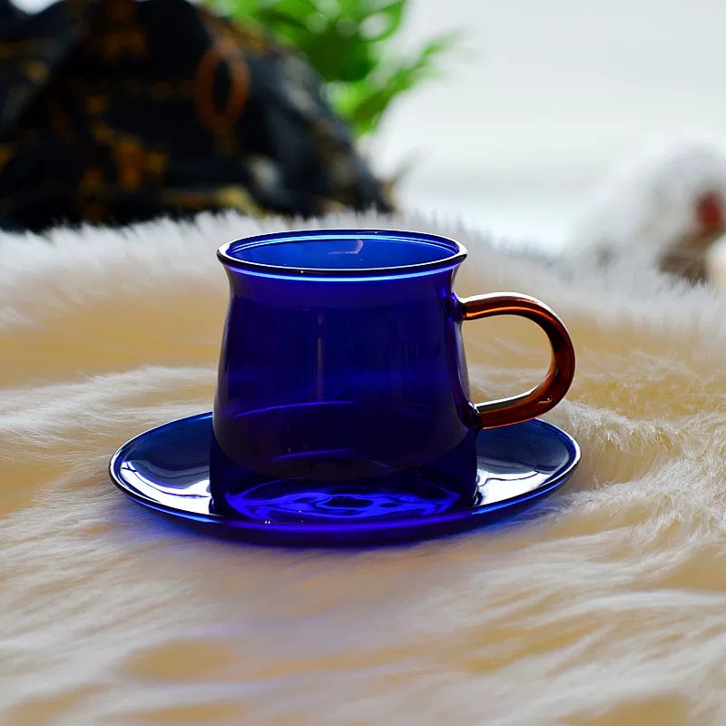 Glass Coffee Cup and Saucer Set, Borosilicate, 6.7cm - detail 1