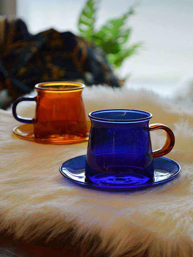 Glass Coffee Cup and Saucer Set, Borosilicate, 6.7cm - detail 2