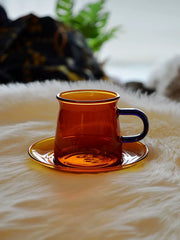 Glass Coffee Cup and Saucer Set, Borosilicate, 6.7cm - detail 3