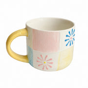 Tricolor Straight-Sided Breakfast Mug, Hand-Painted Relief Decoration - product view 2