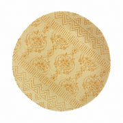 Yellow Fabric Texture 10 Inch Ceramic Plate, Hand-Painted Relief Detailing - product view 1