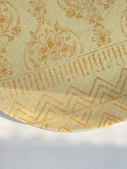 Yellow Fabric Texture 10 Inch Ceramic Plate, Hand-Painted Relief Detailing - detail 2